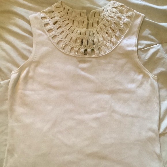 Jones New York Country Sweaters - Jones New York Country sleeveless sweater in ivory